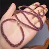 Colar Torcido Multifacetado de Granada Natural, Gargantilha da Moda com Contas de Arroz em Formato de Bola de Futebol, Pulseira Colorida de Turmalina e Espinélio para Melhor Amiga