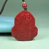 Colgante de Cristal de Cinabrio Crudo Arena de Cristal Guanyin Buda Maitreya Colgante de Colgante de Cristal Arena Dorada al Por Mayor Dropshipping