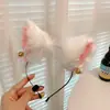 Tiara de Orelhas de Animal de Gato Orelhas de Raposa Acessórios Lolita Feitos à Mão Cosplay Renda Laço Sino Coleira