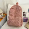 Nova Mochila Escolar Estilo Coreano com Estampa de Bolinhas para Estudantes Mochila de Alto Valor Mochila Casual para Alunos do Ensino Fundamental II e Médio