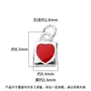 Joyería de Plata de Ley S925 Colgante de Corazón con Candado de Resina Material Hecho a Mano para DIY Accesorio de Dijes para Pulsera