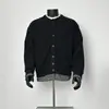 Moletom cardigã retrô de duas peças estilo japonês para homens, outono casual xadrez retalhos moderno nicho versátil jaqueta de tricô