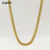 WT-JFN64 Nueva Cadena Lisa Unisex de 18 Pulgadas No Ajustable con Textura de Latón y Diseño de Cierre Grueso Collar
