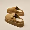 Sapatos Birkenstock Plataforma de Solado Grosso, Meias-Pantufas Fechadas para Mulheres, Novos Sapatos Birkenstock Slip-On Preguiçosos de Outono 2025