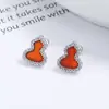 Pendientes de Hilo de Calabaza de Nicho de Plata de Ley 925 para Mujer Fritillaria Blanca Ónice Rojo Tornillo Gorra Hélice Ósea del Oído Joyería Coreana ins para el Oído