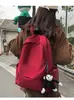 Mochila Nueva Simple Estilo Japonés para Estudiantes Hombres y Mujeres, Gran Capacidad, Mochila Simple de Color Sólido para Estudiantes de Secundaria, Preparatoria y Universidad