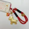 2026 Año del Caballo Lámina de Oro Imitación Llavero de Riqueza Instantánea Accesorio de Dibujos Animados Zodiaco Caballo Adorno Regalo de Año Nuevo Artículo Popular