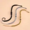 Estilo Cadena Cubana Venta Caliente Transfronteriza Estilo Europeo y Americano Lujo Ligero Pulsera Versátil Cuentas Cuadradas Multicolor Fábrica Venta al por Mayor por Pieza