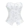 Modelador de Corpo Estilo Corte com Tecido Jacquard Multicolorido, Bojos com Aro, Corselete Zíper Modelador Corporal para Realçar o Busto Feminino