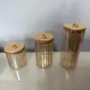 Sala de Estar Frasco de Vidrio Transparente de Gran Capacidad Redondo para Té Hogareño Rayas Verticales Tapa Sellada Frasco de Almacenamiento