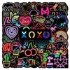 100 pegatinas de neón con grafiti para hacer tú mismo, para equipaje, portátil, refrigerador, comercio exterior, decorativas.