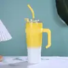 Fábrica de Origen Taza de Coche con Asa de 40 oz Acero Inoxidable Gran Capacidad Aislada al Vacío con Popote Taza de Hielo para Coche