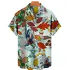 Camisa de Moda Europea y Americana Transfronteriza para Hombre Estilo Nuevo Estampado Digital 3D Hawaiana Casual de Manga Corta Cárdigan Superior