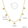 Joyas Transfronterizas Colgante de Corazón Flor de Durazno Diamante Redondo Cadena para Clavícula Acero Inoxidable Chapado en Oro de 18K Collar Venta Directa del Fabricante de Joyería
