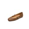 Zapatos Mary Jane Perforados Transpirables de Primera Capa Super Suaves de Piel de Vaca Planos Verano 2025 Puntera Redonda Zapatos de Piel Genuina Suela Suave para Mujer