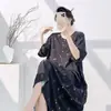 2026 Vestido de Verano de Algodón y Seda Muzhen Nuevo Estilo Chino Pintura a Tinta Cuello Redondo Estampado Adelgazante Largo