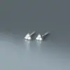 Brincos Simples Pequenos Frescos Estilo Japonês e Coreano de Prata Esterlina S925 Nalan Brincos de Diamante Triângulo Pequeno Bonitos G2296