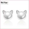 Ebay Hot Selling Europeu e Americano 925 Prata Banhado Pérola Gato Brincos Brincos Femininos Novo Estilo Coreano Elegante Simples Original Elegância
