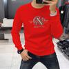 Sudadera de Manga Larga para Hombre con Tecnología de Combinación de Terciopelo, Letras de Cuero con Diamantes Calientes, Tops Europeos para Hombre, Camisas Cómodas para Capas Exteriores