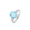 Anillo de Plata de Ley S925 de Alta Gama para Mujer Color Amatista Natural Citrino Topacio Joyería de Plata Fuente Mayorista