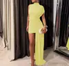 Moda feminina europeia e americana verão 2026 novo estilo: vestido justo, gola redonda, franzido, colado ao corpo, assimétrico, sem mangas para mulheres