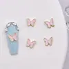 Decorações de Unhas em Liga Metálica Mais Vendidas no Xiaohongshu, Borboletas 3D Coloridas Mini Acessórios de Unha Usáveis Atacado
