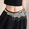 Corrente de Cintura com Pingente de Sino Redondo de Metal e Franja Estilo Europeu e Americano Simples Retrô Cinto de Luxo Leve de Alta Qualidade Decoração Elegante para Cintura Feminina