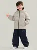 Chamarra de plumas para niños, estilo nuevo, 90% pluma de pato blanco, moderna para niños y niñas, adecuada para estudiantes de secundaria, ropa de invierno, con colores contrastantes y estampados, diseño con capucha
