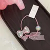 Pinza para el pelo de lazo de diamantes finos y purpurina estilo coreano para niños, liga para el pelo de alta elasticidad con lazo de malla