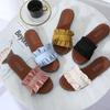 Verão 2020 Transfronteiriço simples cor sólida madeira orelha chinelos femininos sapatos baixos casuais sandálias femininas de comércio exterior