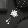 Accesorios de collar colgante para ropa ajustables que no se decoloran para mujer Corea del Sur otoño e invierno cadena clásica para suéter joyería larga de aleación