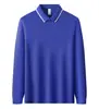 Camisa polo clásica de manga larga a rayas, de ajuste ceñido y alta elasticidad para hombre, adecuada para ropa de trabajo, se puede imprimir o bordar
