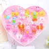 Anel de resina de desenho animado infantil, anel de cor doce, estilo coreano, joia fofa de menina rosa, pequeno presente, anel