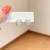 Pendiente Cuadrado de Circonita Plateado Simple Versátil Pendientes de Aspecto de Alta Gama Accesorios de Pendientes de Lujo Ligero Fresco y Elegante Nuevo Estilo Caliente 2026