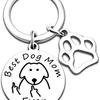 Llavero de Acero Inoxidable con Cachorro Caricatura Lindo Transfronterizo El Mejor Mamá de Perros de Todos los Tiempos Regalo para Entusiastas de Mascotas