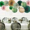 Nuevo Producto Farol de Papel Trébol de Cuatro Hojas Suerte Verde Flor de Papel Hecha a Mano Abanico Traje Decoración Fiesta Cumpleaños Abanico de Papel Flor