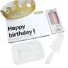 Conjunto de Louças para Bolo de Aniversário, Faca, Garfo, Prato, Combinação de Velas, Prato de Papel para Assar Espesso Descartável, Louças Embaladas de Alta Qualidade