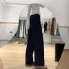 Jeans azul escuro feminino plus size gordinha mm calças afuniladas estilo primavera e outono calça de perna estreita calça de perna larga calça de cintura alta calça de perna reta solta