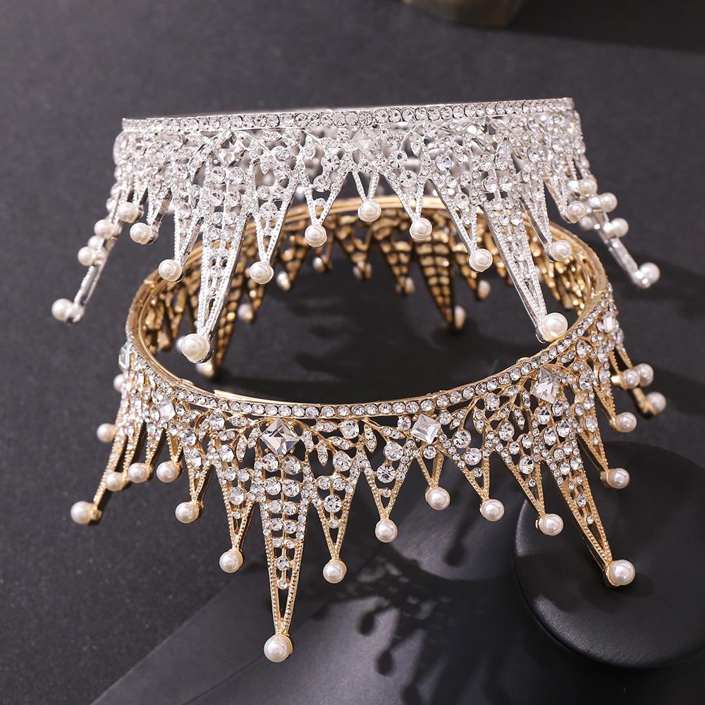 新娘圆形珍珠皇冠