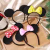 Faixa de Cabelo com Laço de Bolinhas do Mickey Desenho Animado Meninas Fofo Mickey Mouse Performance Infantil Acessórios Decorativos para Cabelo Faixa de Cabelo Transfronteiriça