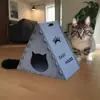 Nido de Gato Nuevo Modelo Transfronterizo, Nido Triangular de Tela de Fieltro, Semicerrado, Adecuado para Todas las Estaciones, Tienda para Mascotas, Nido de Gato Desmontable