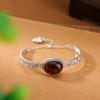 Um Cervo Prata S925 Cera de Abelha de Prata Esterlina Sangue Pimenta Retro Nova Folha Chinesa Oca Ovo Macarrão Pulseira Guofeng Folha Pulseira