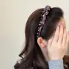 Diadema de Felpa con Corona Alta de Lunares para Otoño e Invierno Estilo Coreano Nueva Diadema Negra para Mujeres con Dientes Antideslizante para Lavarse la Cara