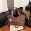 Bolsa de Hombro Tote Grande de Textura Escarchada con Cremallera Decorativa, Casual Elegante de Nicho Transfronteriza 2026 para Mujer
