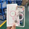 Funda Magnética de Acrílico Escarchado con Agujero Grande para Teléfono para Samsung S26, Adecuada para S25Ultra, con Bordes de Colores y Marco de Espejo Grande Funda Magnética