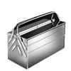 Caja de Herramientas de Acero Inoxidable Tres Niveles Plegable para el Hogar del Coche Portátil de Hierro Caja de Almacenamiento de Grado Industrial Multifuncional Extragrande