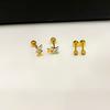 Pendientes de Acero de Titanio de Moda que No se Desvanecen para Mujer, Diseño de Tornillo Antideslizante, Pendientes de Trébol de Cuatro Hojas, Corazón, Ladrillo de Oro, Copo de Nieve, Perla Esmerilada