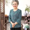 Conjunto de Verano para Abuelas, Conjunto de Camisa para Mujeres Mayores de 60-70 Años, Señoras y Abuelas