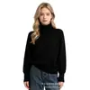 Suéter casual simple de estilo europeo y americano transfronterizo para mujer, nuevo jersey versátil de cuello alto holgado para otoño e invierno