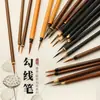 Gancho de Pintura Meticuloso Pluma de Línea Langhao Set Especial de Pinceles para Pintura Tradicional China Pincel Trazador de Flores y Pájaros Trazo Extremadamente Fino Pincel de Cuerpo Dorado Delgado